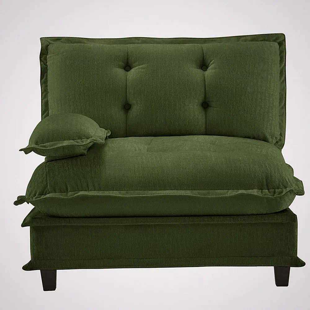 Chenille Sofa Modular Sectional 73" LSF Green