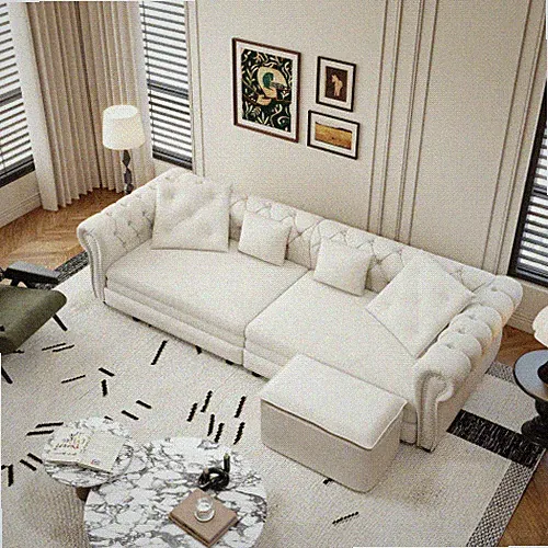 Chesterfield Sofa,89" 3-in-1 Pull-Out Sofa Bed,Convertible Sleeper Sofa Bed,King
