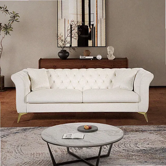 Chesterfield sofa ,Stanford sofa , high quality Chesterfield sofa ,BEIGE , tuft