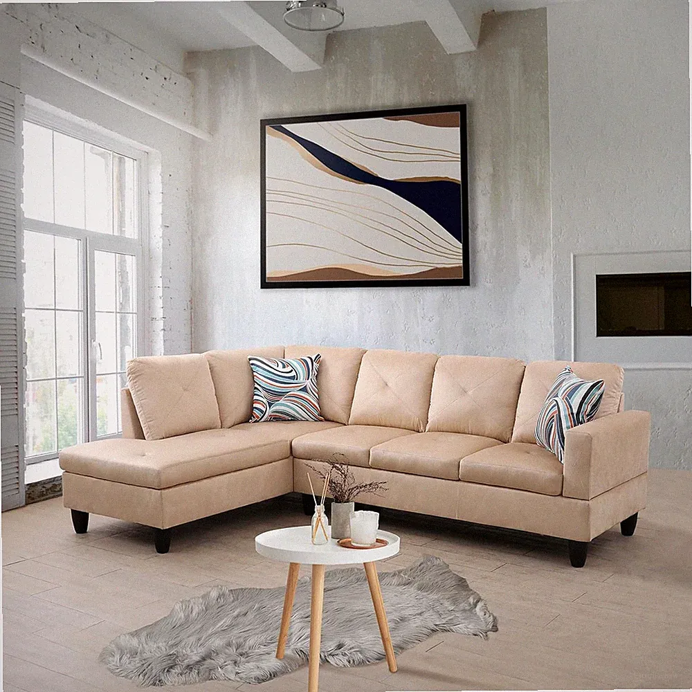 Chic 2-Piece Left Facing Sectional Sofa for Modern Living Spaces