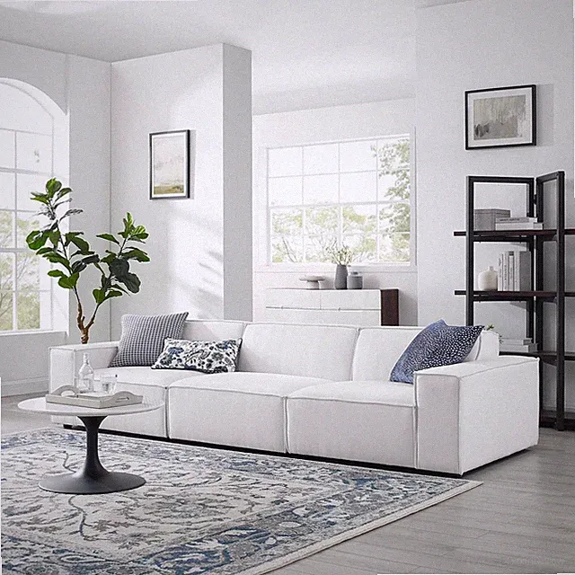 Chic White 3-Piece Sectional Sofa - Restore Collection by EEI-4112-WHI