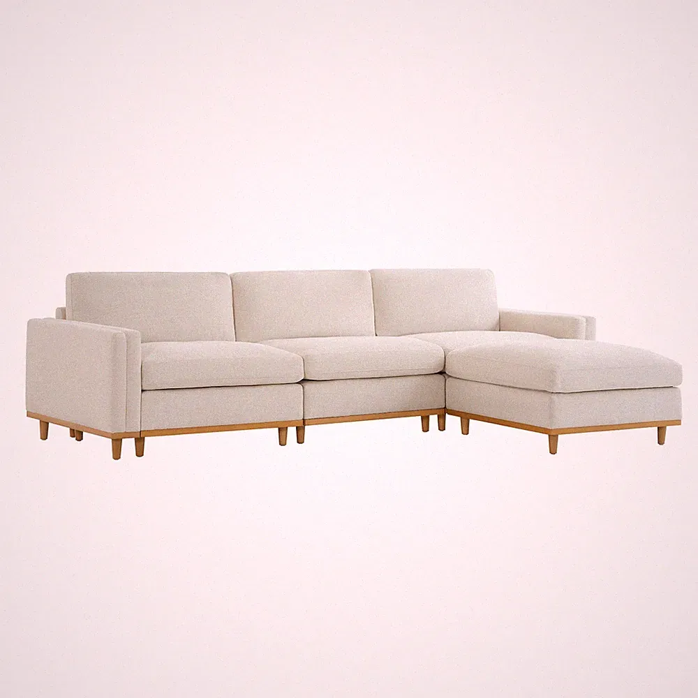 CHITA 118" Oversized Down-Filled Sectional Sofa with Chaise, Modern Cloud Couch