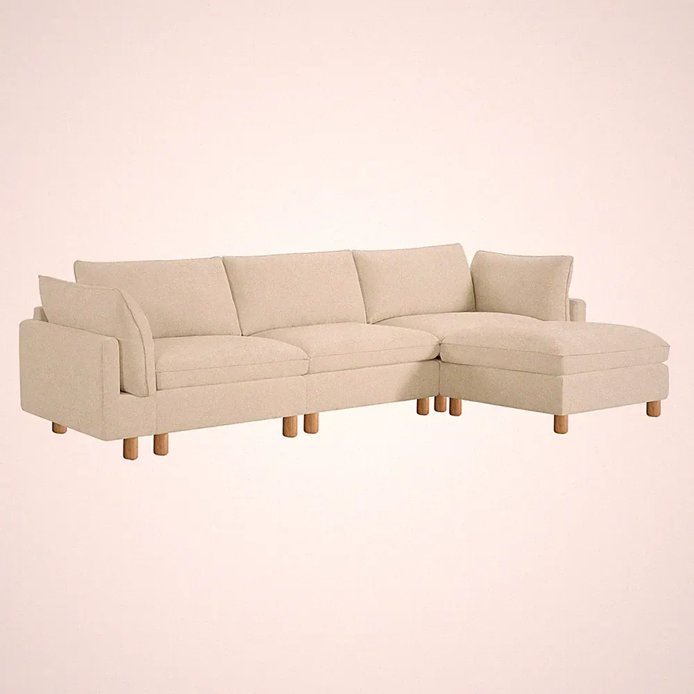 CHITA 161" Super Large Sectional Couches, Modular Fabric Cloud Sofa, Down Filled