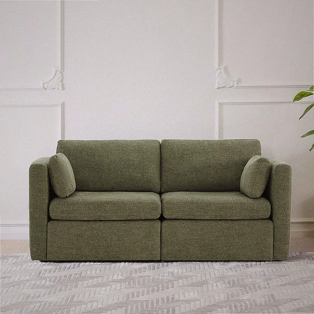 CHITA 78" Modular Sectional Sofa,2 Seat Modular Couch, Moss Green