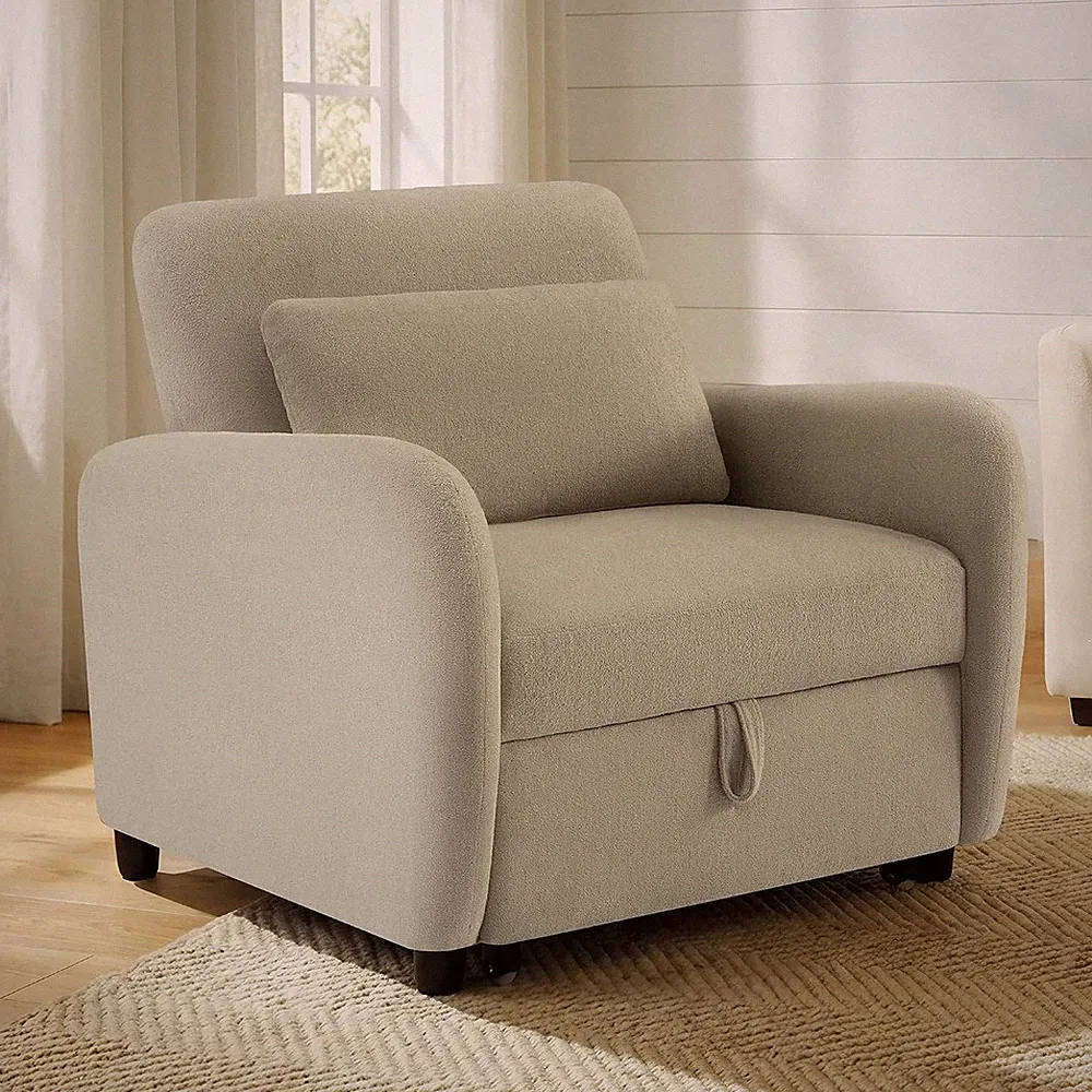 CHITA -In- Convertible Sleeper Chair, Pull-Out Sofa Bed Chair, Stone