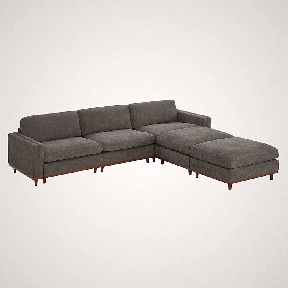 CHITA Oversized Down-Filled Sectional Sofa with Chaise,Fabric Modern Cloud Couch