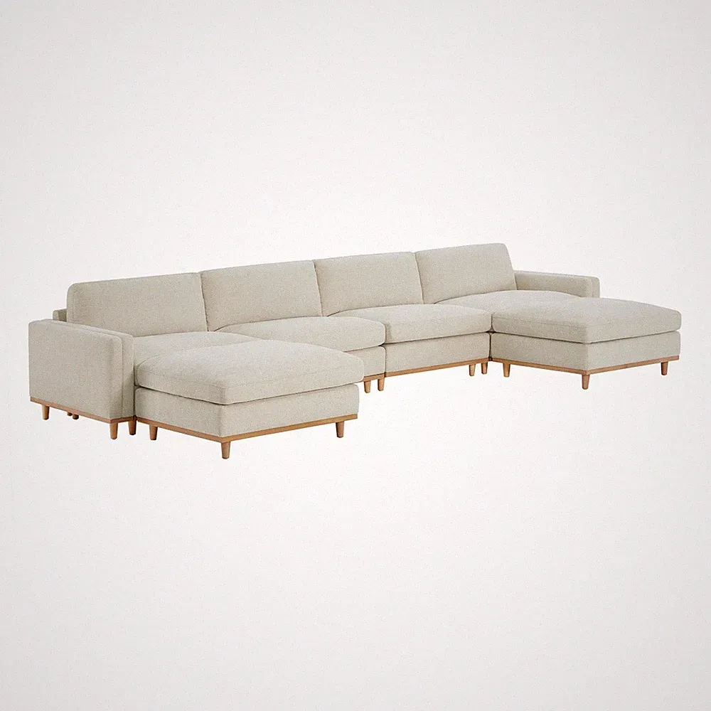 CHITA U-Shaped Couch Down-Filled Modular Sectional Sofa for Living Room
