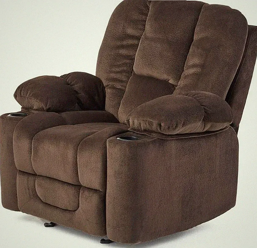 Chocolate Gannon Fabric Gliding Recliner - Comfort & Style in One!