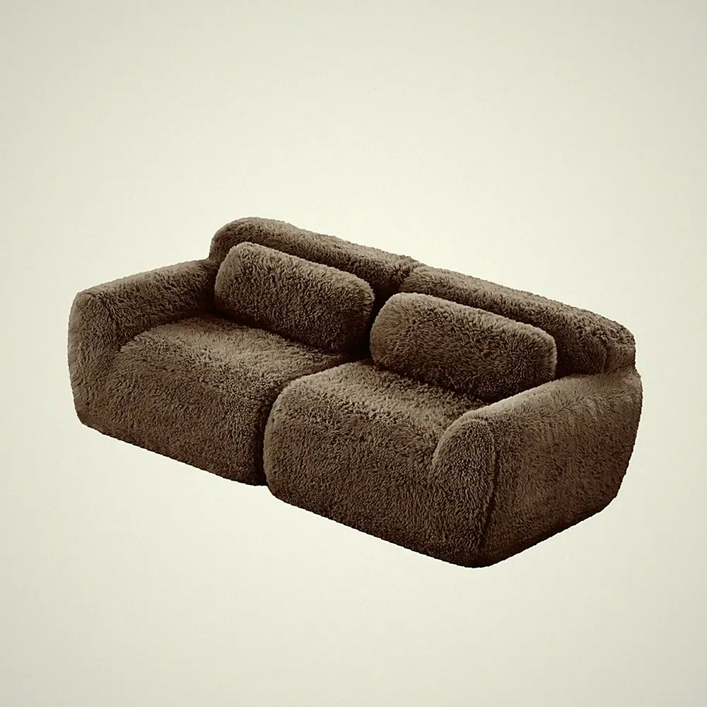 Chocolate Modular Sectional Sofa, Soft Plush Fabric Comfort, No Assembly