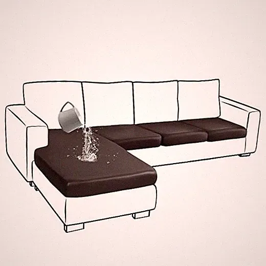 Chocolate Sectional Couch Covers - 4 Pieces - 3 Seater - Chaise Chocolate