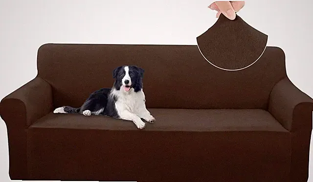 Chocolate Velvet Sofa Cover - Breathable, Non-Slip Protection for Your Furniture