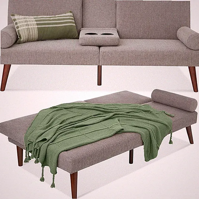 Choice Products Mid- Modern Upholstered Futon, Convertible