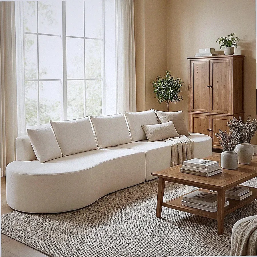Christopher Knight Home 138.6in Curved Modular Sectional Sofa 2-Piece