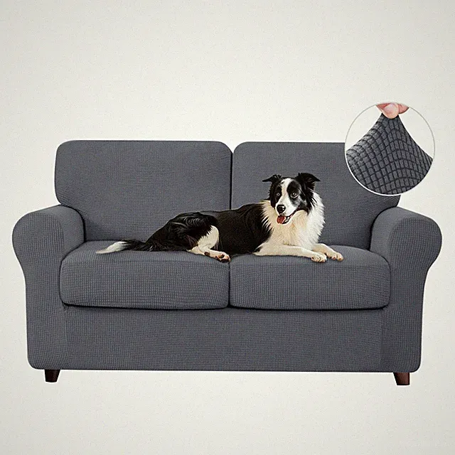 CHUN YI 5 Piece Loveseat Covers Couch Covers for 2 Cushion Couch, Stretch Sof...