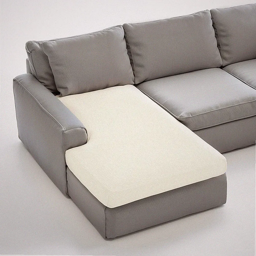 CHUN YI Stretch Sectional Couch Covers 1 Piece Chaise Lounge Slipcover L Shap...