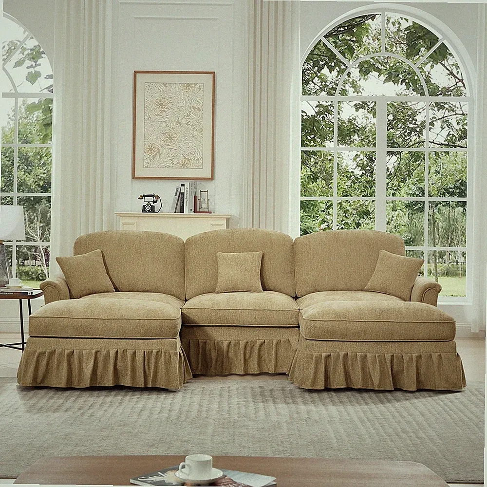 Classic Comfy Modular U Shape Sectional Sofa Couch with Flared Arms and Remova