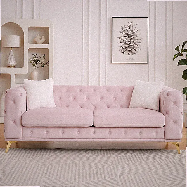 Classic modern sofa: 82.5-inch Chesterfield-style sofa with tufted detailing