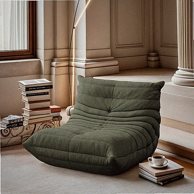 Classic Togo Fireside Comfy Lazy Floor Sofa Couch Armless Lounge Chair Ottoman