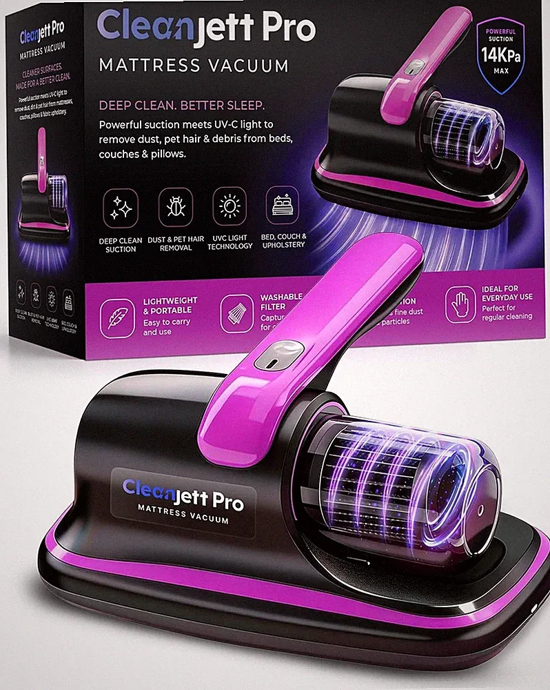 Clean Jett Pro Bed Vacuum Couch Cleaner Machine Handheld Rechargeable