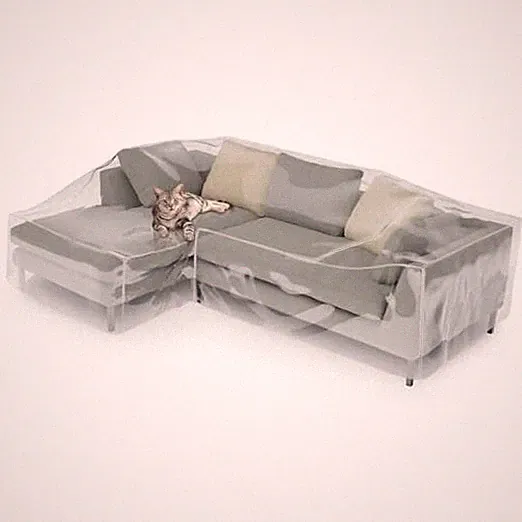 Clear l Shape Couch Cover Thick Heavy Duty Waterproof 106" x 59" x 42" Left