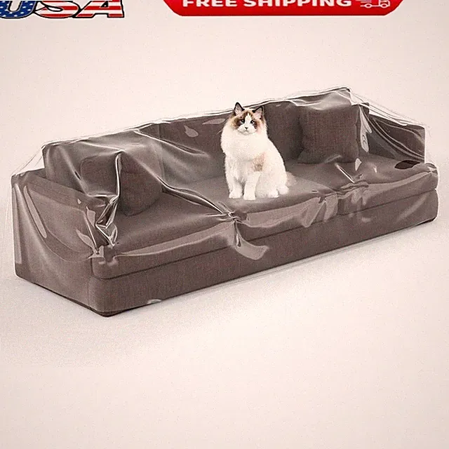 Clear Thick Water Resistant Sofa/Couch Cover Waterproof Plastic Shield Covers