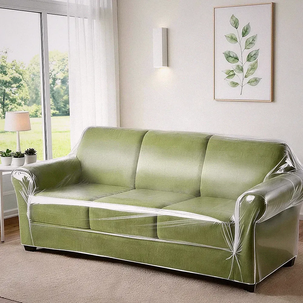 Clear Thicker Plastic Couch Cover for Pets, Heavy Duty Waterproof Shield Cat Dog