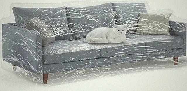 Clear Thicker Plastic Couch Cover for Pets, Heavy Duty Waterproof Shield Cat Dog