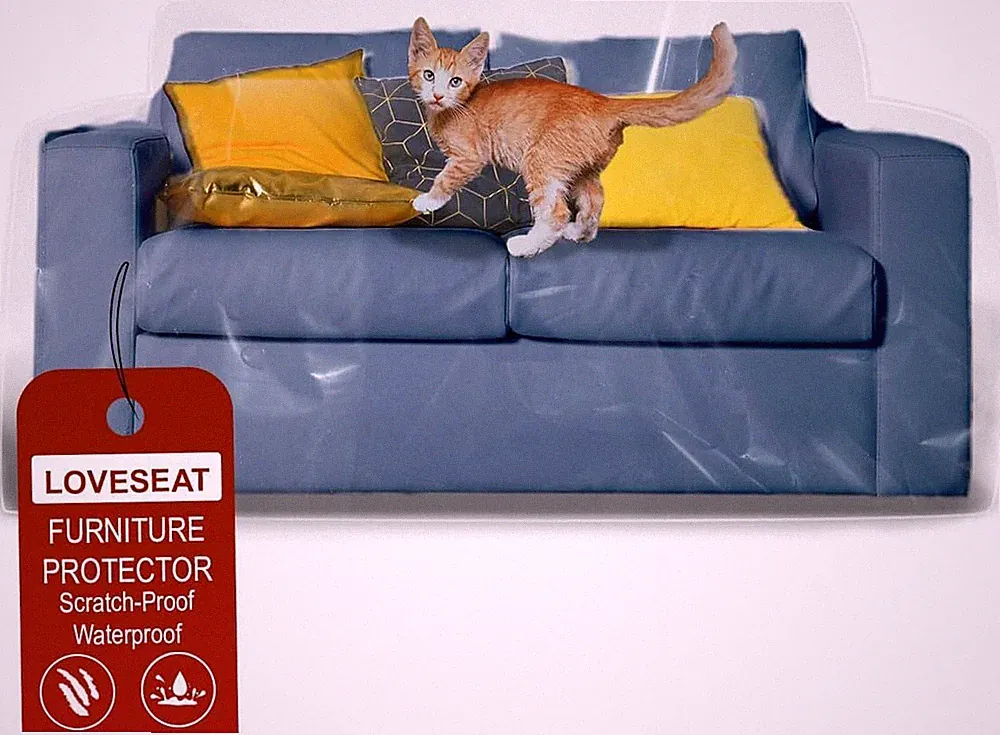 Clear Vinyl Furniture Protector - Loveseat Cover - 84" W X 40" D X 36" H Rear, 1