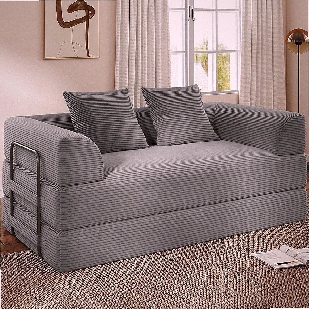 Cloud Boneless Convertible Floor Sofa Bed, 70" 4-In-1 Foldable Compressed Lovese
