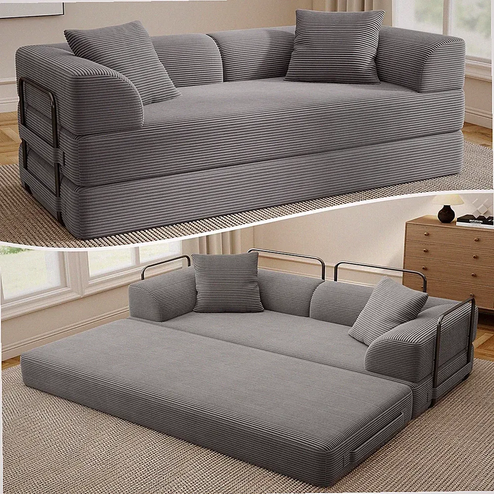 Cloud Boneless Couch Futon Sofa Bed, 5-In-1 Convertible Sofa Bed Pull Out Couch