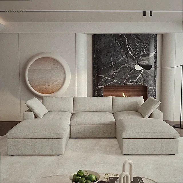 Cloud Couch 120" Sectional Couches for Living Room/Modular Convertible U Shaped