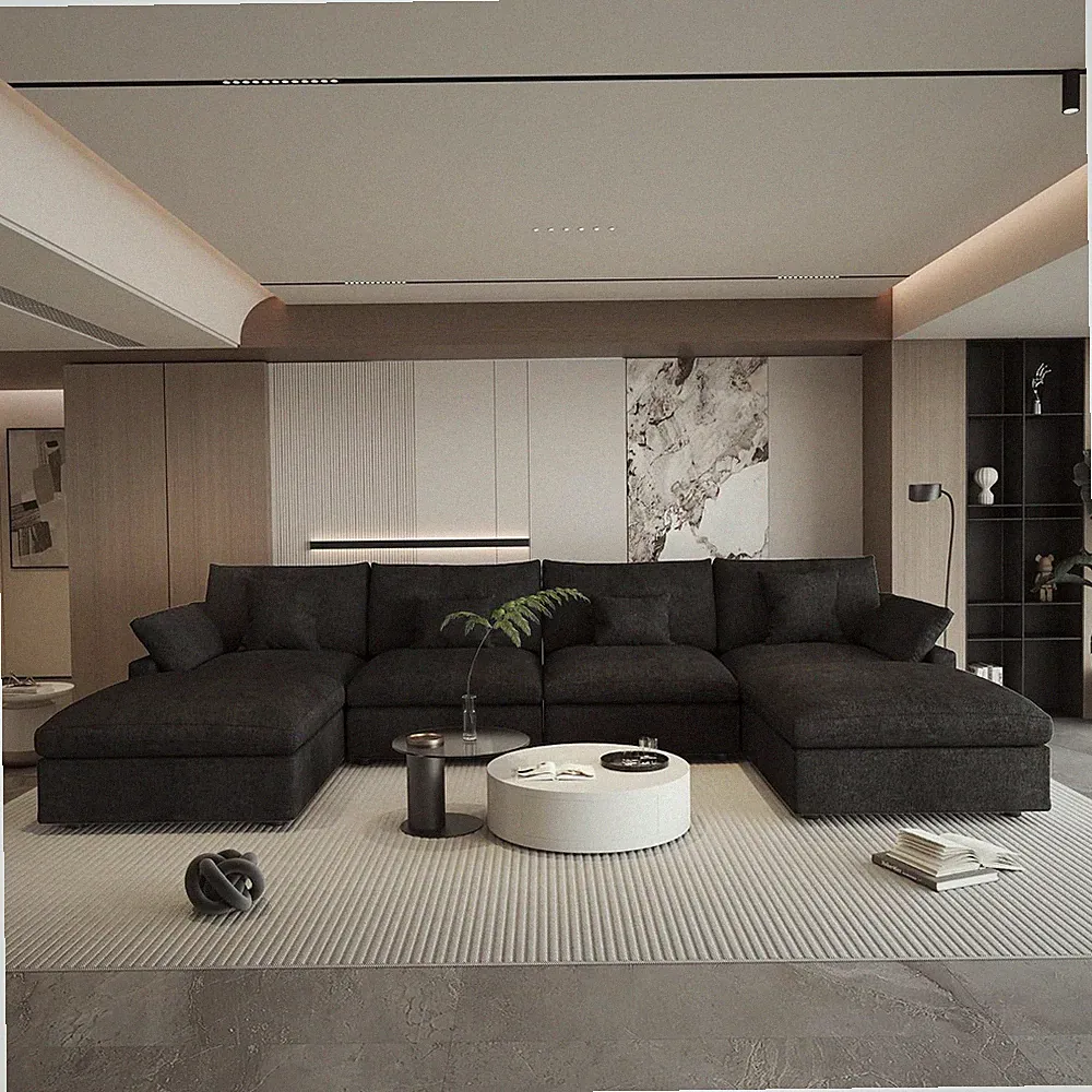 Cloud Couch Modular Sectional for Living Room, down Filled 155.90" U Shaped Couc