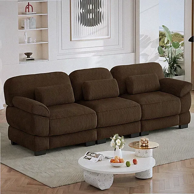 Cloud Couch Oversize 3-Seater Modular Sectional Sofa, 104" Deep Seat, Brown