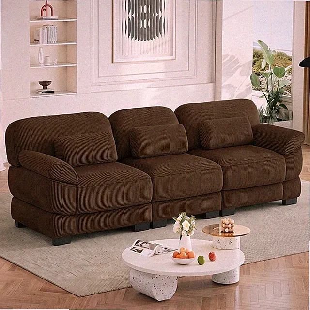 Cloud Couch Oversize 3-Seater Sofa,Modern Sleek Minimalist Modular Sectional C