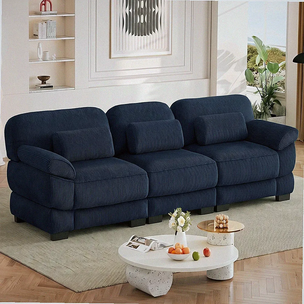 Cloud Couch Oversize 3-Seater Sofa,Modern Sleek Minimalist Modular Sectional Cou