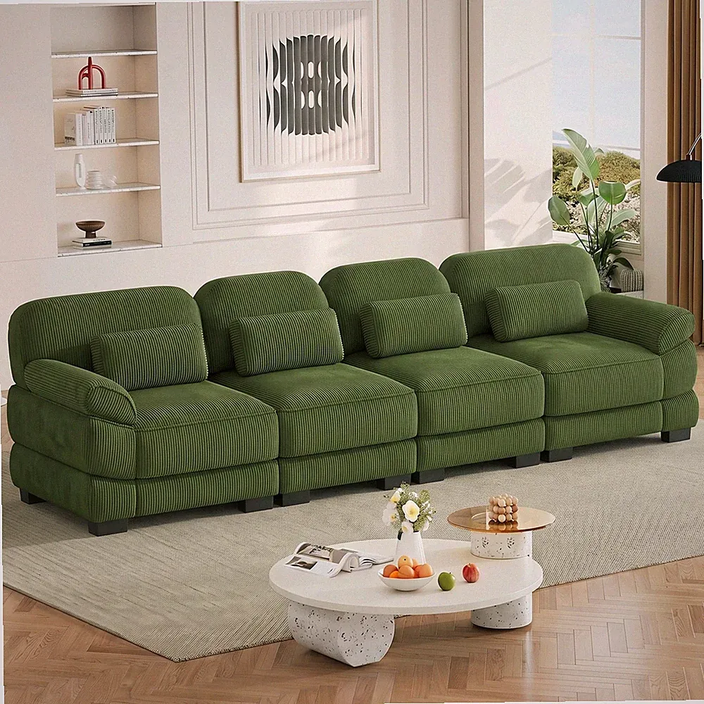 Cloud Couch Oversize 4-Seater Modular Sectional Sofa, Modern Sleek Minimalist