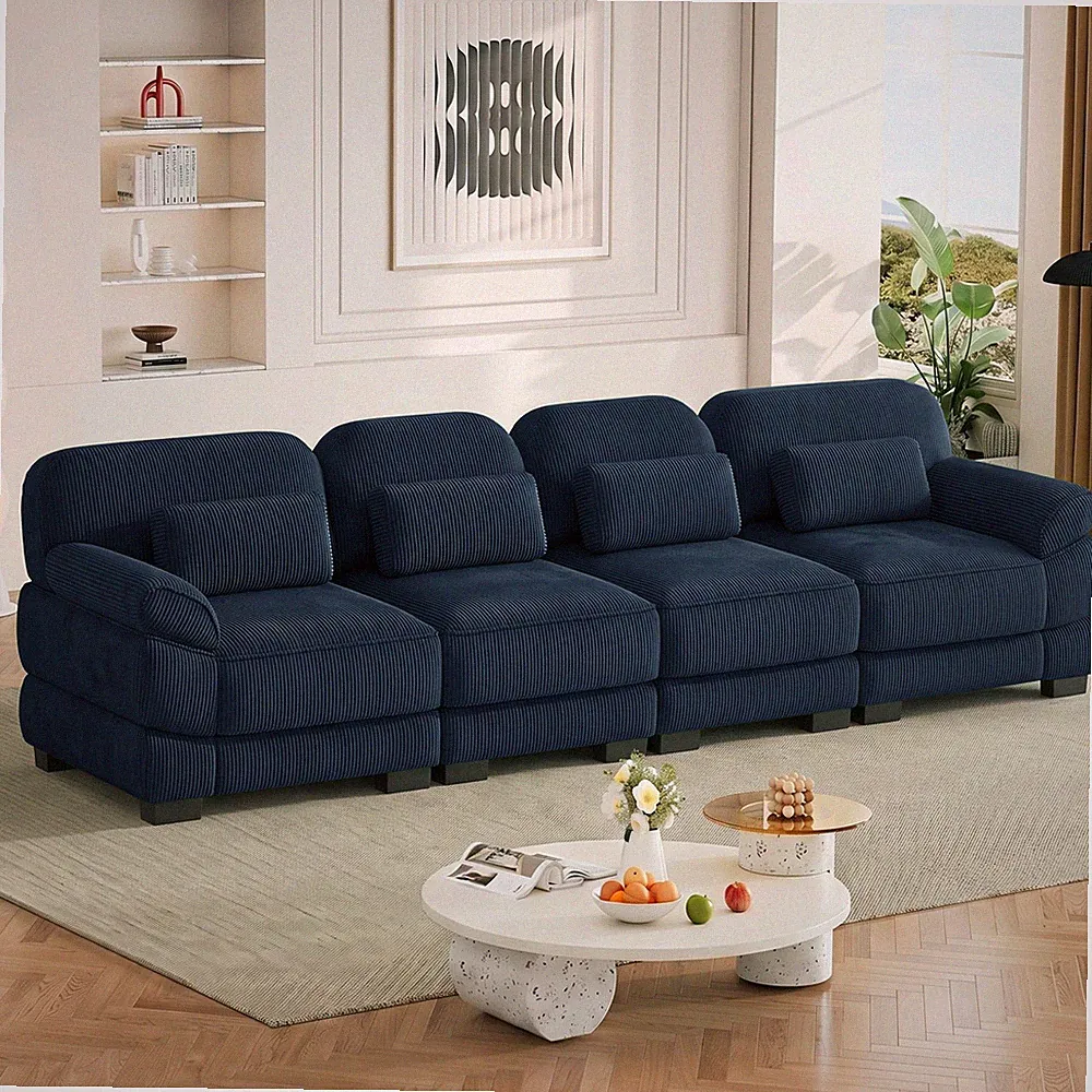 Cloud Couch Oversize 4-Seater Sectional Sofa 132 in L x 38 in W Modern