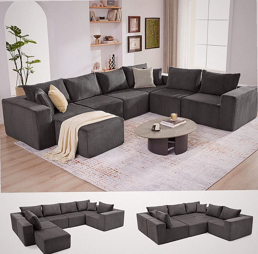 Cloud Couch Sectional, Modular Sofa with Deep Seat, Convertible Sectional Couche