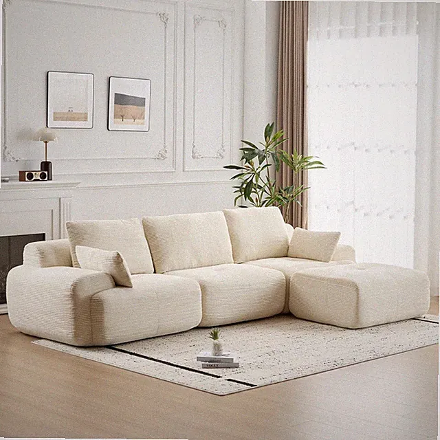 Cloud Couch Sectional Sofa for Living Room, Memory Foam, Corduroy, No Assembly