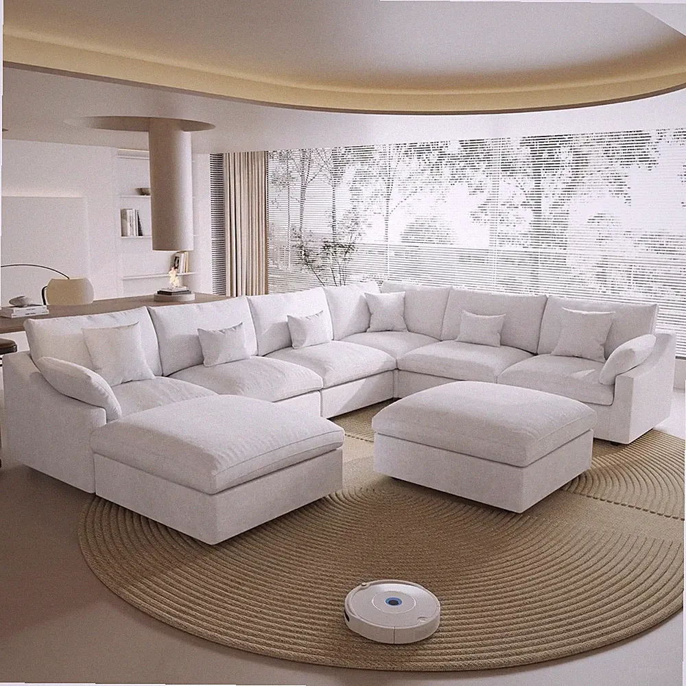 Cloud Modular Sectional Couch for Living Room, Convertible Wide Deep Seat Sleepe
