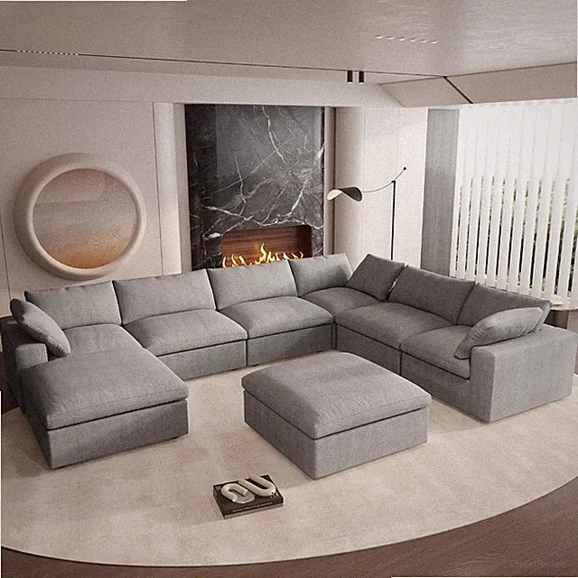 Cloud Modular Sectional Sofa,160" Oversized U Shaped Sofa Couch with Storage Ott