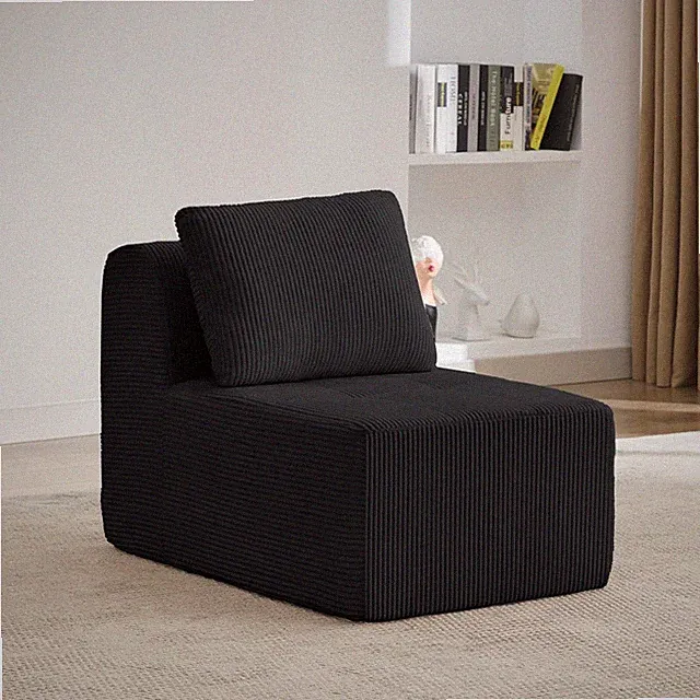 Cloud Modular Sectional Sofa - Armless, No Assembly, Comfy Black Couch
