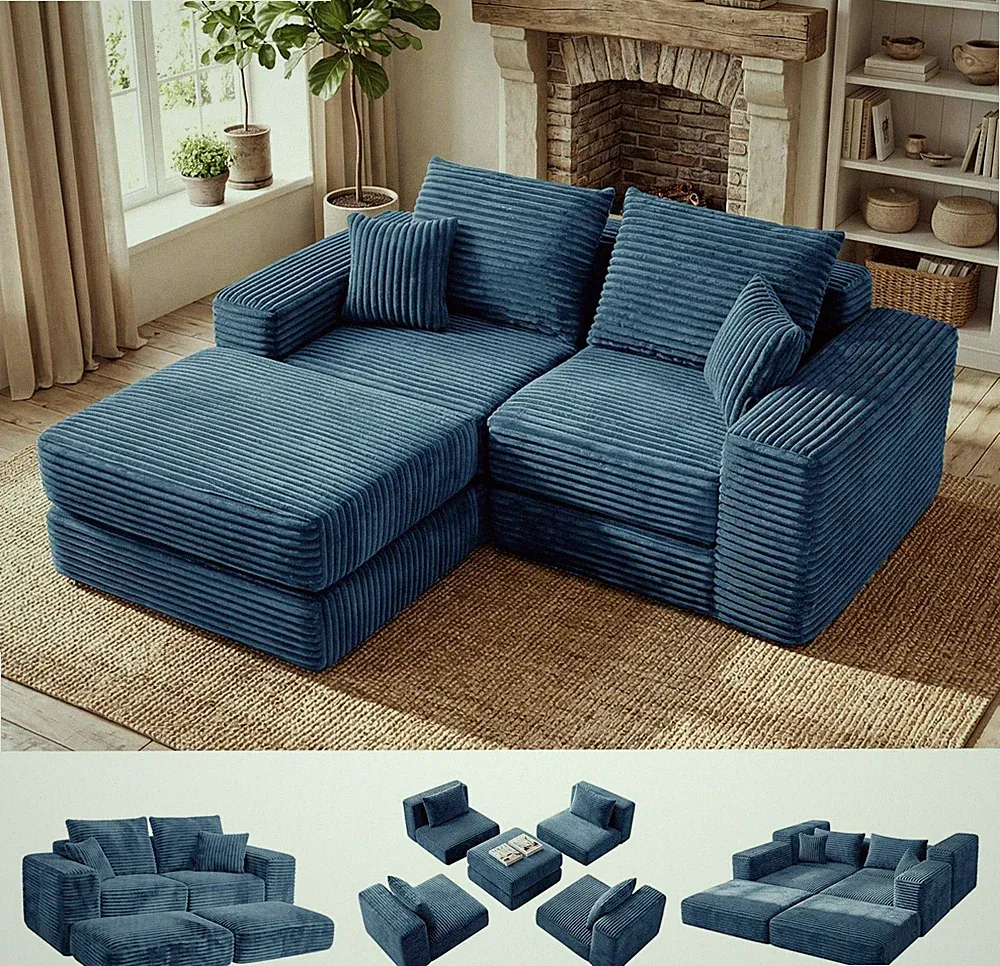 Cloud Modular Sectional Sofa, Comfy Boneless Couch with Non Slip Base, Modern L
