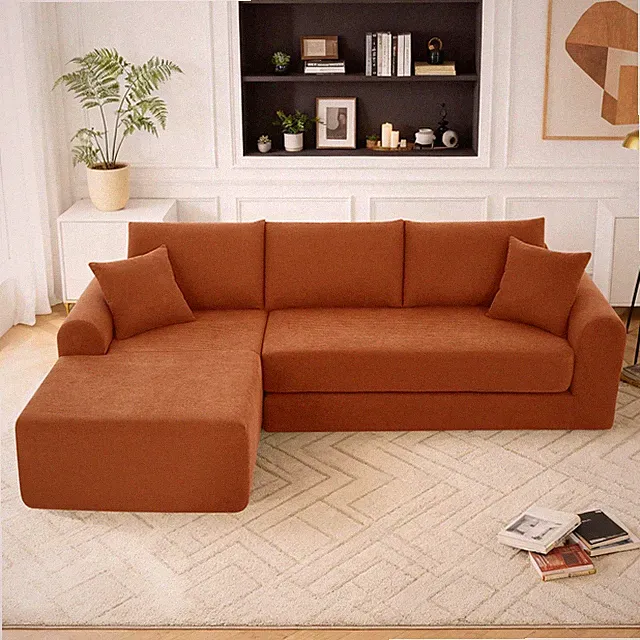 Cloud Modular Sectional Sofa,Comfy Modern L-Shaped Boneless Couch with Chaise