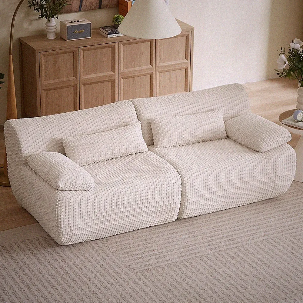 Cloud Modular Sectional Sofa Corduroy 2 Seater Sofa Loveseat Boneless Sofa Couch