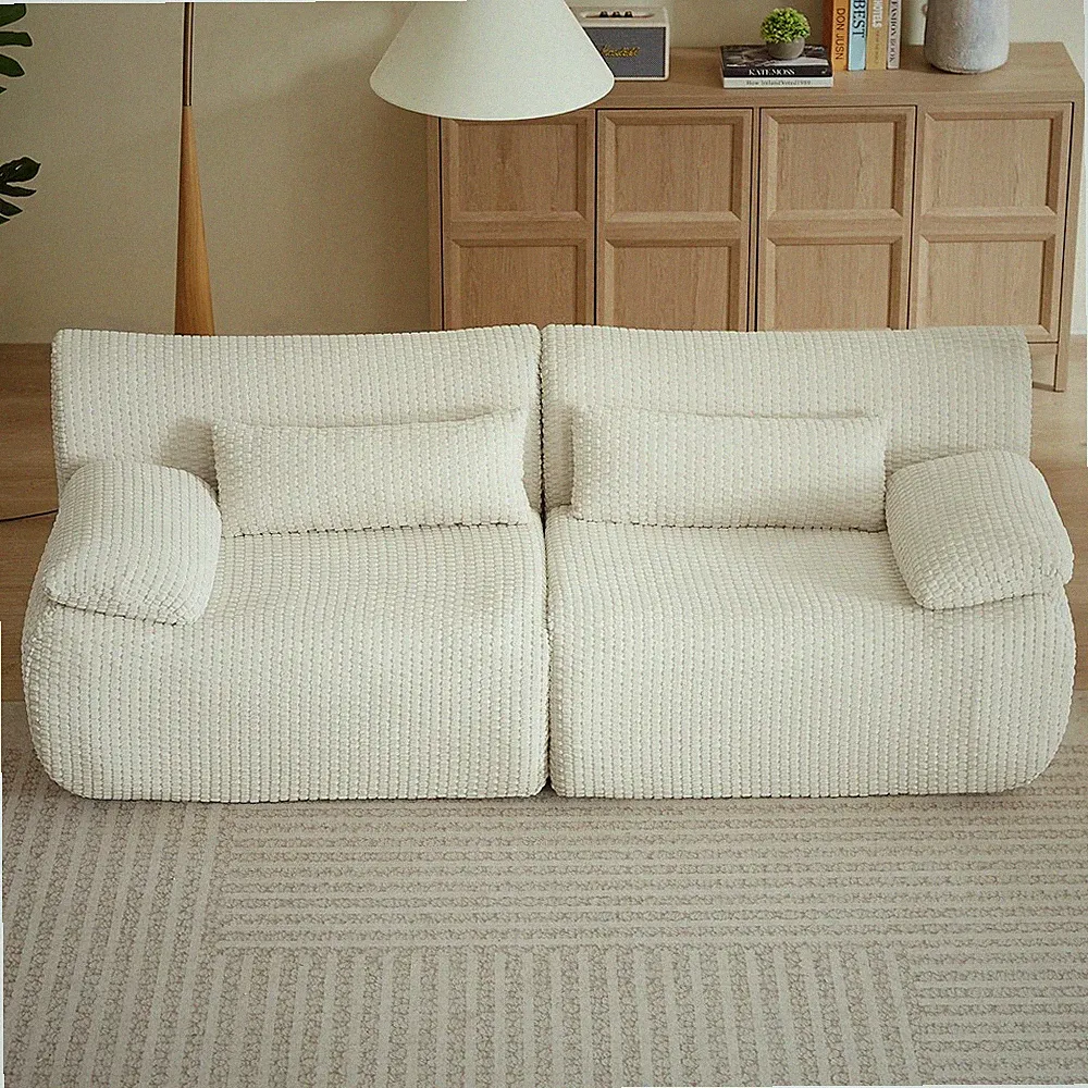 Cloud Modular Sectional Sofa Corduroy 2 Seater Sofa Loveseat Boneless Sofa Couch