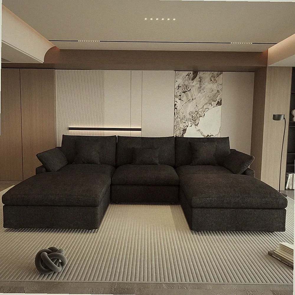 Cloud Modular Sectional Sofa Couch for Livingroom,119Inch down Filled U Shaped C