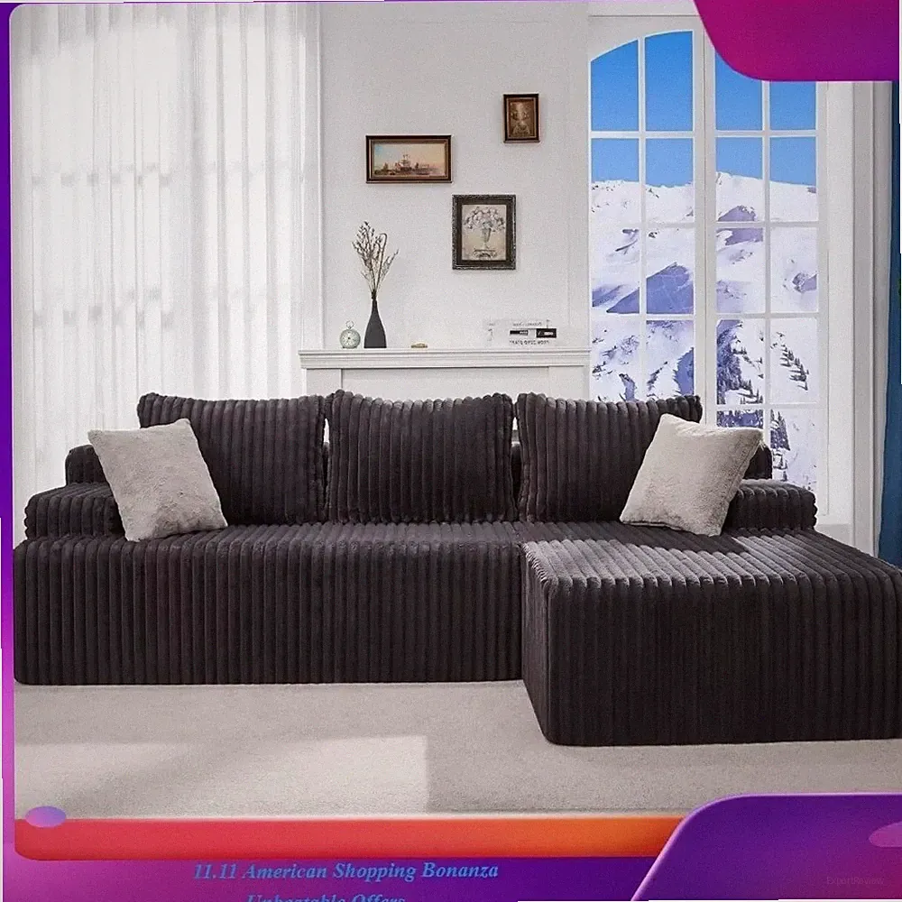 Cloud Modular Sectional Sofa Couch LShape Memory Foam Oversize Chaise LivingRoom