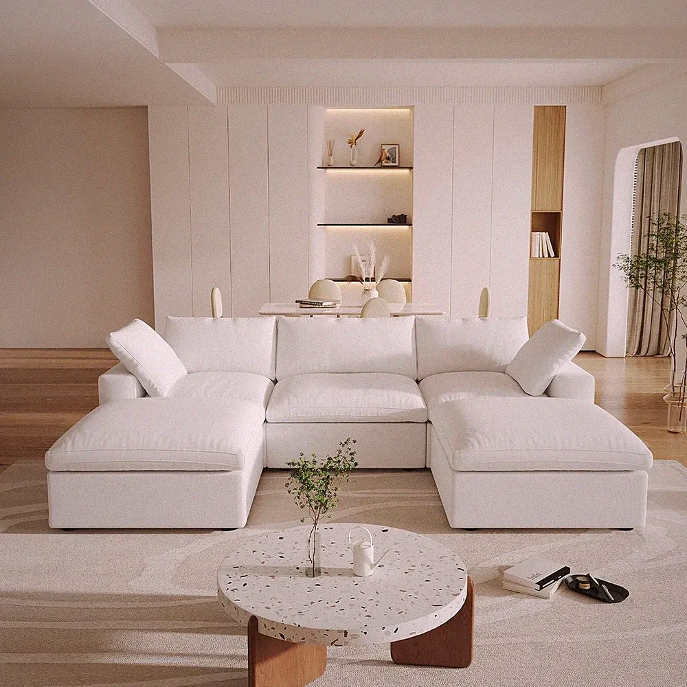 Cloud Modular Sectional Sofa Couch,U Shaped Couch 5 Seater for Living Room,120"