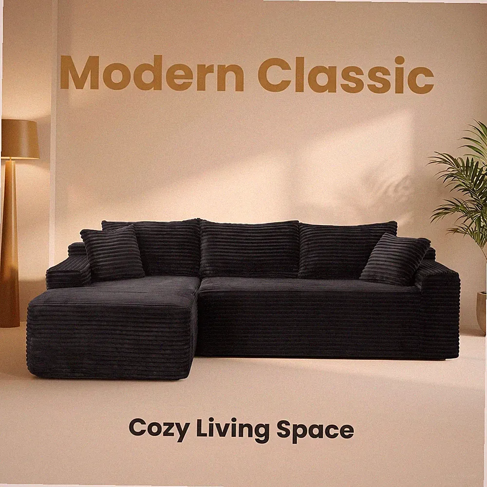 Cloud Modular Sectional Sofa Couch with L-Shape Chaise Modern Minimalist 94.5"